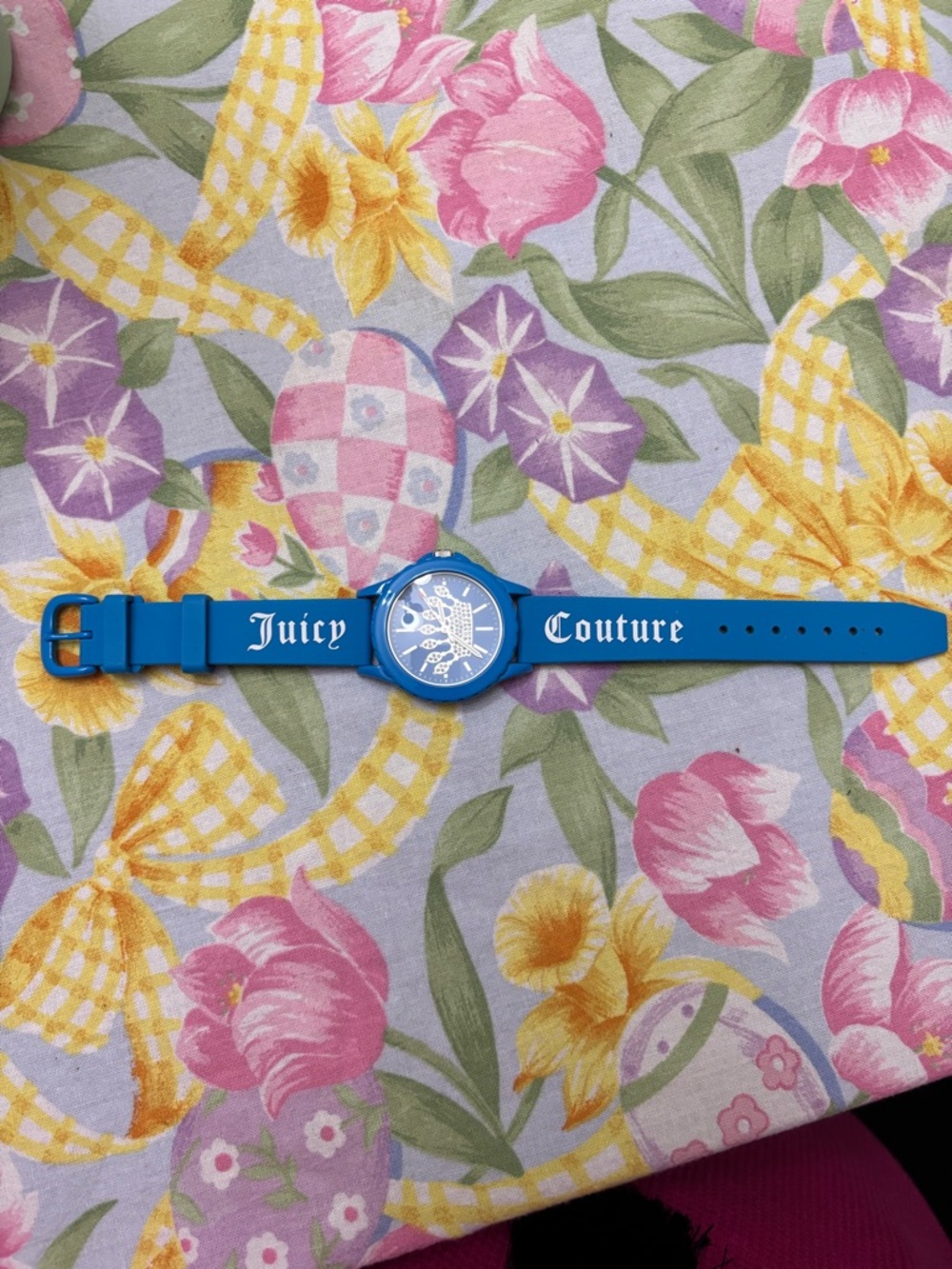 Juicy Couture Blue Silicone Crown Dial Watch
